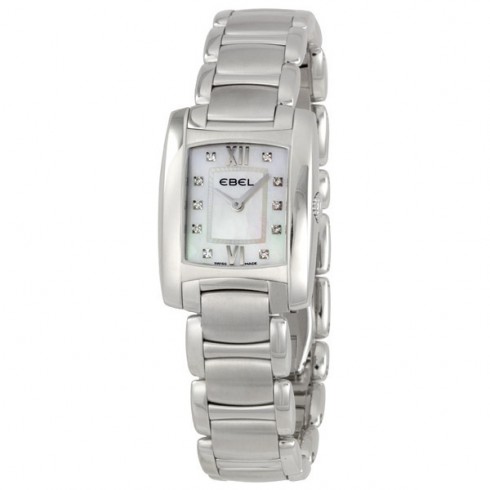Ebel Brasilia Mini White Mother of Pearl Diamond Dial Steel Ladies Watch 1215605 watches