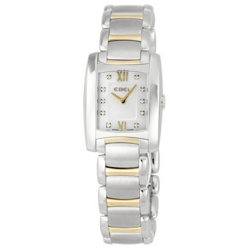 Ebel Brasilia Mini White Mother of Pearl Diamond Dial Steel Ladies Watch 1215768 watches