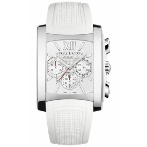Replica Ebel Brasilia Mother of Pearl Dial Chronograph White Rubber Men's Watch 1215702 Watch