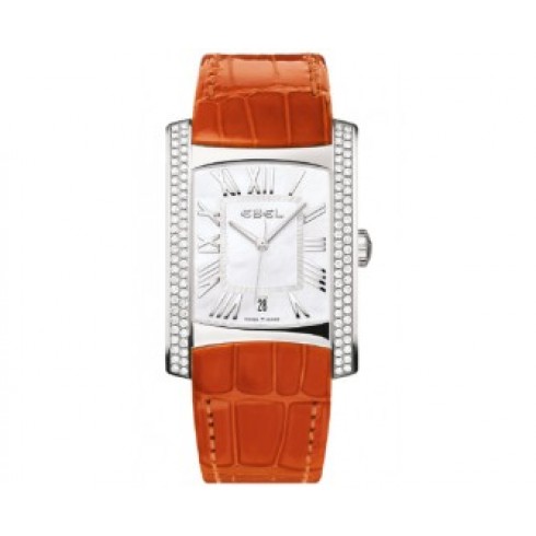 Ebel Brasilia Mother of Pearl Dial Orange Leather Strap Ladies Watch 1215722 watches