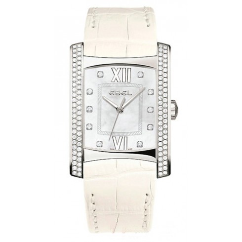Ebel Brasilia Mother of Pearl Diamond White Leather Ladies Watch 1215771 watches