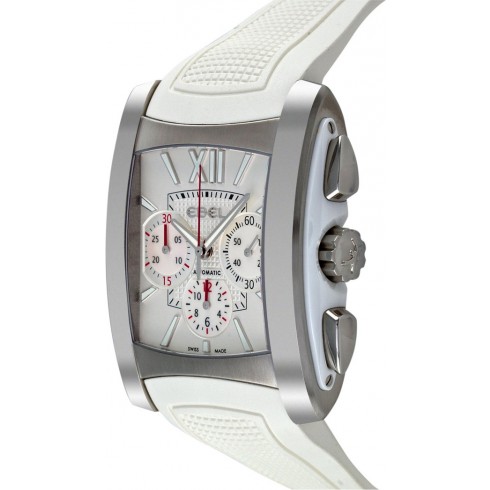 Ebel Brasilia Silver Chronograph Dial White Rubber Automatic Ladies Watch 9126M52-164WC35 watches