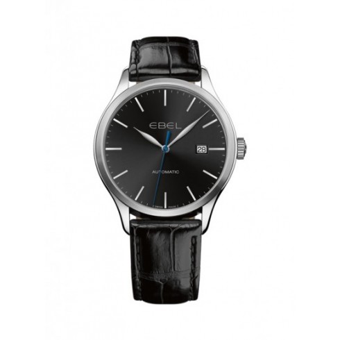 Ebel Classic 100 Automatic Black Dial Black Leather Men's Watch 1216089 watches