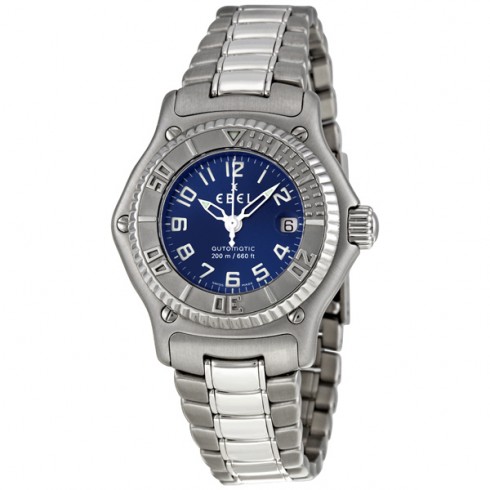 Ebel Discovery Blue Dial Automatic Stainless Steel Ladies Watch 9172321/4665P watches