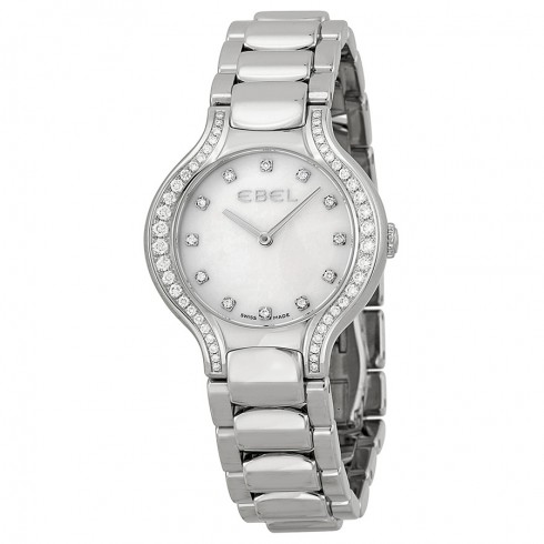 Ebel New Beluga White Mother of Pearl Diamond Dial Ladies Watch 1215855 watches