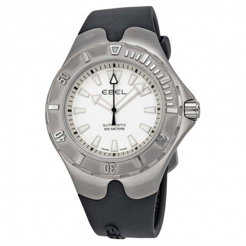 Ebel Sportwave Aquatica Automatic White Dial Black Rubber Men's Watch 1215882 watches