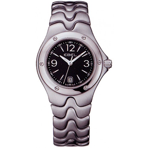 Ebel Sportwave Black Dial Stainless Steel Ladies Watch 9957K21-5611 watches