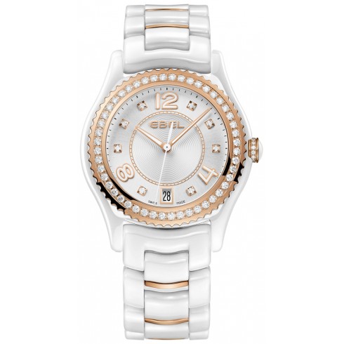 Ebel X-1 Silver Diamond Dial 18Kt Rose Gold and Steel Ladies Watch 1216116 watches