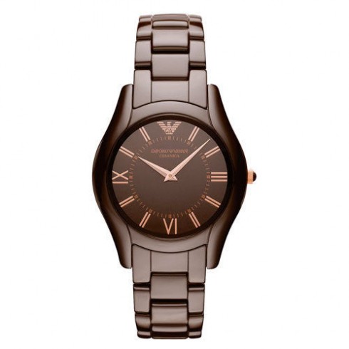 Emporio Armani Brown Dial Brown Ceramic Ladies Watch AR1445 watches