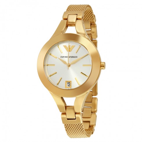 Emporio Armani Chiara Silver Dial Gold- tone Stainless Steel Ladies Watch AR7399 watches
