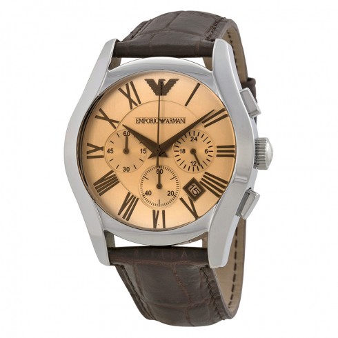 Emporio Armani Chronograph Amber Dial Brown Leather Men's Watch AR1634 watches