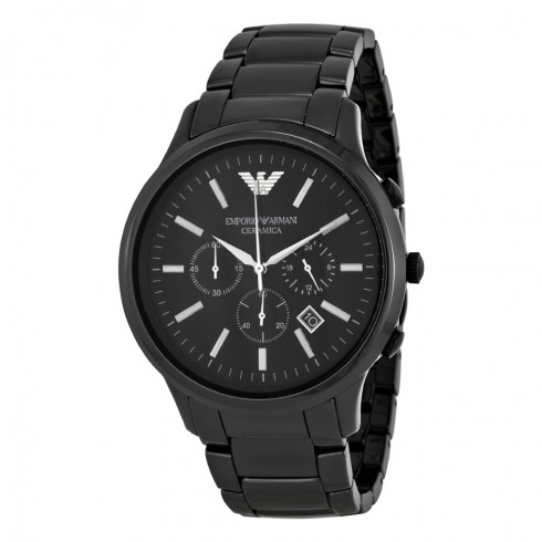 Emporio Armani Chronograph Black Dial Black Ceramic Men's Watch AR1474 watches