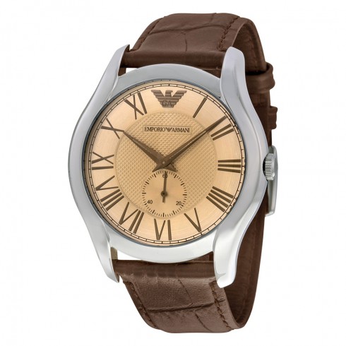 Emporio Armani Classic Amber Dial Bron Leather Men's Watch AR1704 watches