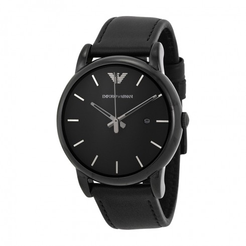 Emporio Armani Classic Black Dial Black Leather Strap Men's Watch AR1732 watches
