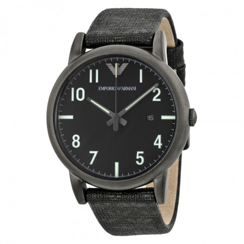 Emporio Armani Classic Black Dial Canvas Men's Watch AR1834 watches