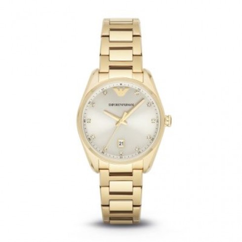 Emporio Armani Classic Champagne Sunray Dial Gold-tone Stainless Steel Ladies Watch AR6064 watches