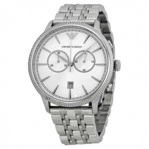 Emporio Armani Classic Chronograph Silver Dial Stainless Steel Men's Watch AR1796 watches