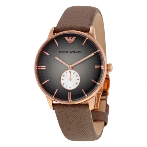 Emporio Armani Classic Grey Dial Grey Leather Quartz Men's Watch AR1723 watches