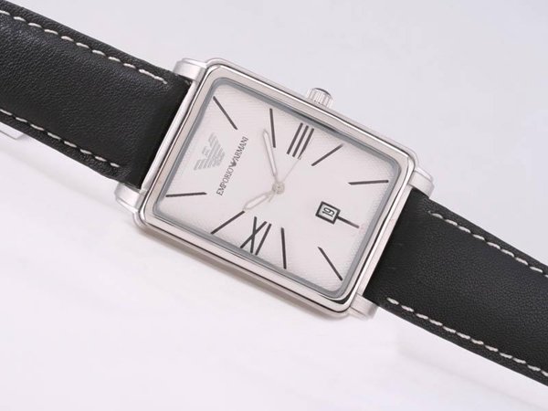 Emporio Armani Classic Ladies AR0414 White Dial Quartz Rectangle Watch watches