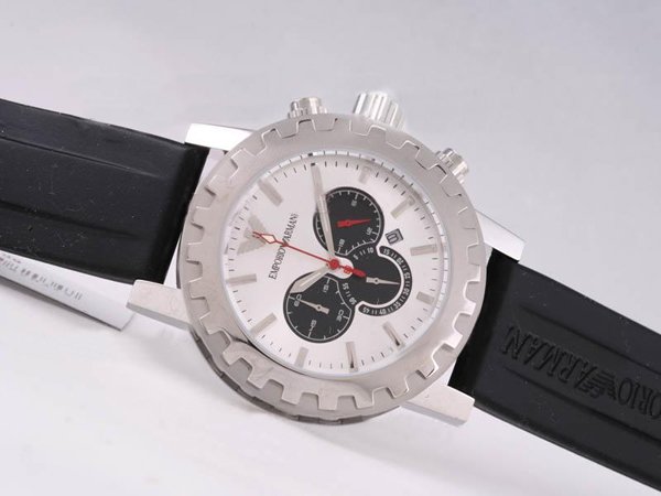 Emporio Armani Classic Mens AR0527 Quartz Chronograph Round White Dial Watch watches