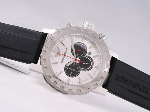 Emporio Armani Classic Mens AR0527 Quartz Chronograph Stainless Steel Bezel Watch watches
