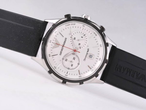 Emporio Armani Classic Mens AR0532 Quartz Chronograph White Dial Watch watches