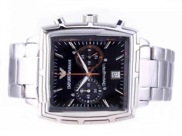 Emporio Armani Classic Mens AR2014 Black Dial Square Manual Winding Watch watches