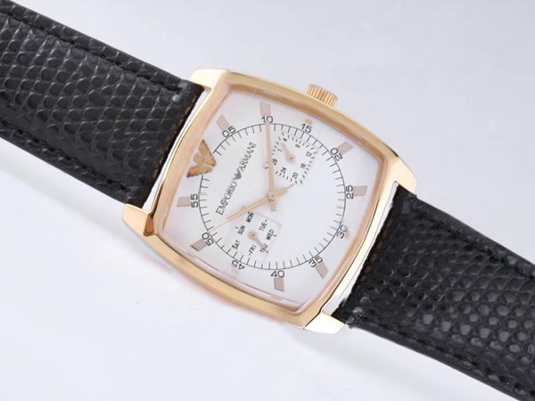 Emporio Armani Classic Mens AR2411 Quartz White Dial Square Watch watches