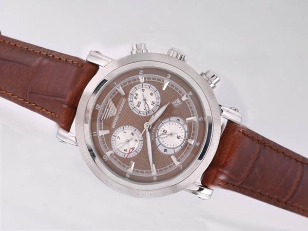 Emporio Armani Classic Mens AR2432 40mm Automatic Brown Dial Watch watches