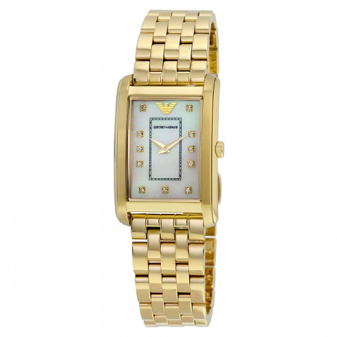 Emporio Armani Classic Mother Of Pearl Dial Gold-tone Stainless Steel Ladies Watch AR1904 watches