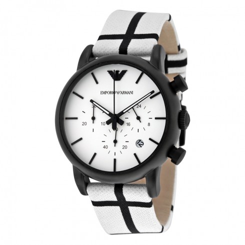 Emporio Armani Classic White Dial Men's Chronograph Watch AR1859 watches