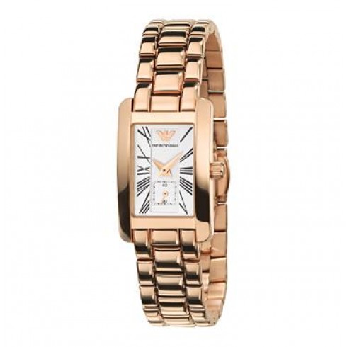 Emporio Armani Classic White Dial Rose Gold-tone Ladies Watch AR0174 watches