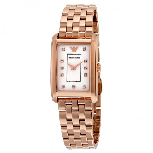 Emporio Armani Classic Whitte Dial Rose Gold-tone Stainless Steel Men's Watch AR1906 watches