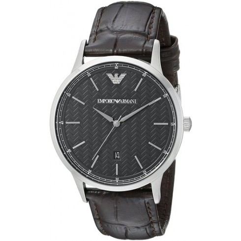 Emporio Armani Dress Black Dial Leather Men's Dress Watch AR2480 watches
