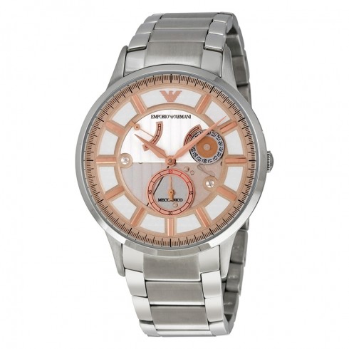 Emporio Armani Meccanico Automatic Silver Dial Men's Watch AR4663 watches
