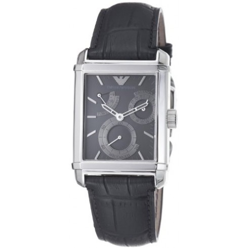 Emporio Armani Meccanico Black Dial Black Leather Men's Watch AR4235 watches
