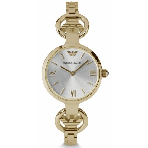 Emporio Armani Retro Silver Dial Stainless Steel Ladies Watch AR1774 watches