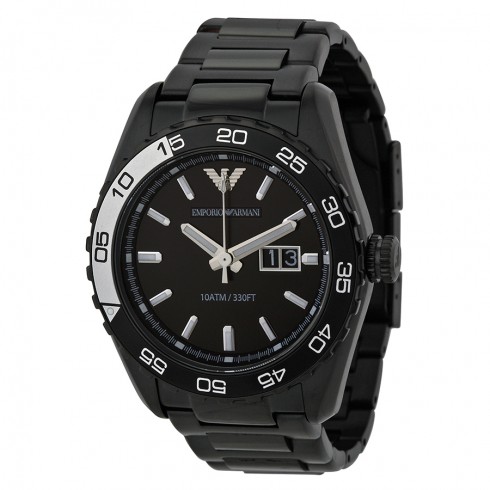 Emporio Armani Sportivo Black Dial Blaxk Ion-plated Men's Watch AR6049 watches