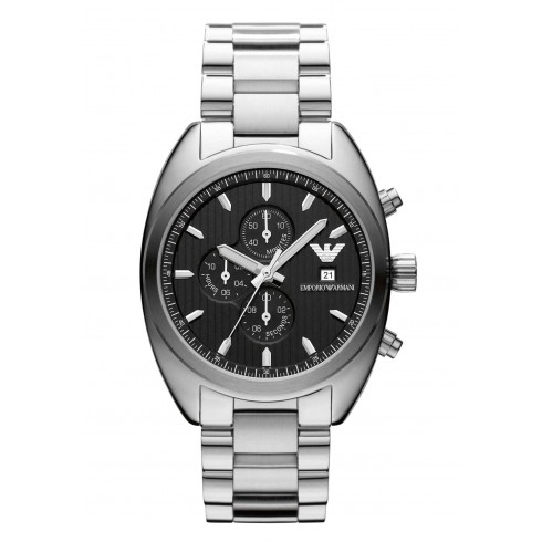 Emporio Armani Sportivo Chronograph Black Dial Stainless Steel Men's Watch AR5957 watches