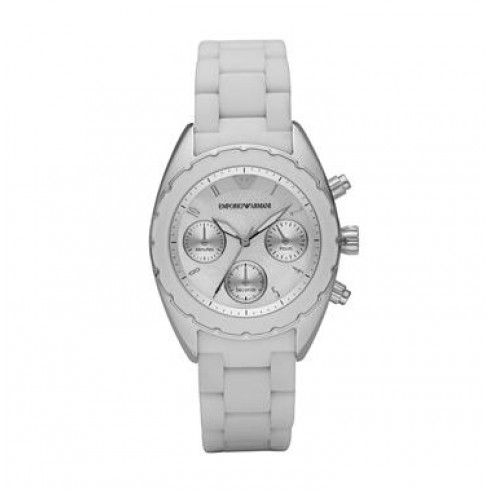 Emporio Armani Sportivo White Dial White Rubber Ladies Watch AR5941 watches