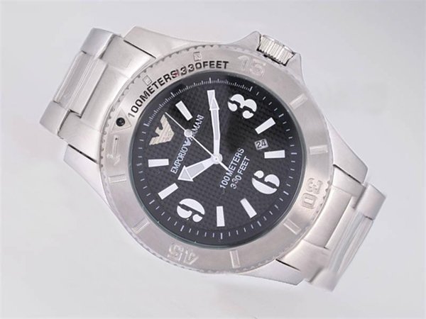 Emporio Armani Sports Divers AR0627 Black Dial Silver Stainless Steel Strap Watch watches