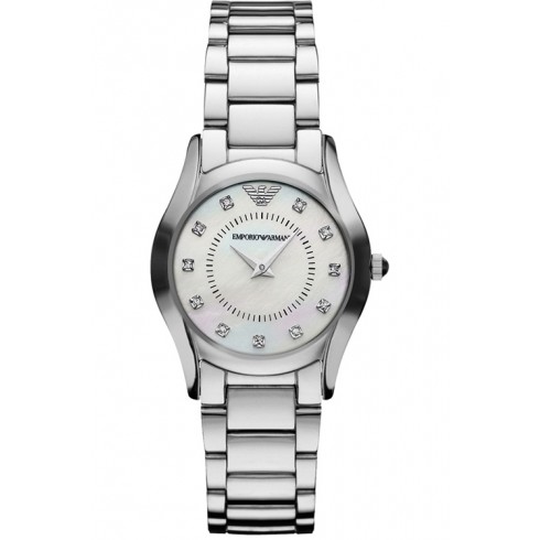Emporio Armani White Mother of Pearl Dial Diamond Ladies Watch AR3168 watches