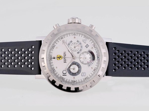 Ferrari Ferrari Chrono FER00010 White Dial Round Stainless Steel Case Watch watches