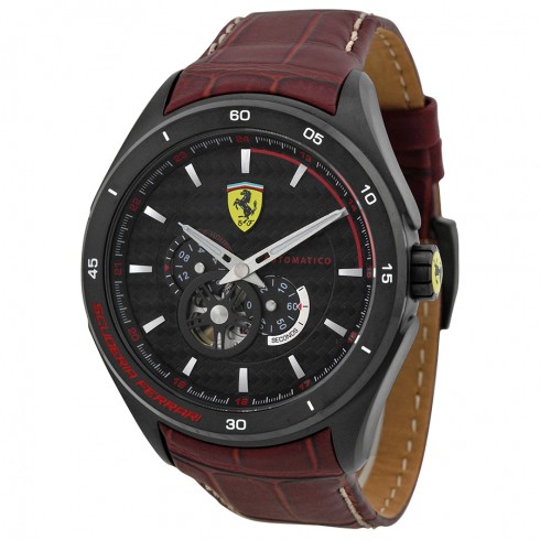 Ferrari Gran Premio Automatic Black Dial Brown Leather Men's Watch 830107 watches