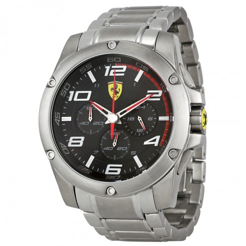 Ferrari Paddock Chronograph Black Carbon Fiber Dial Stainless Steel Men's Watch 830035 watches