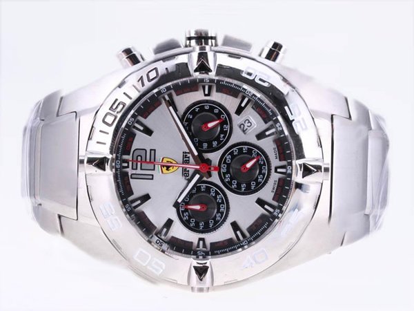 Ferrari Panerai Ferrari Chrono Monopulsante FER00020 White Dial Stainless Steel Case Round Watch watches