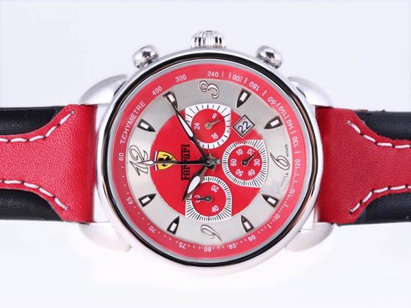 Ferrari Panerai Ferrari Granturismo FER00013 Black Crocodile Leather Strap Red Dial 42mm Watch watches