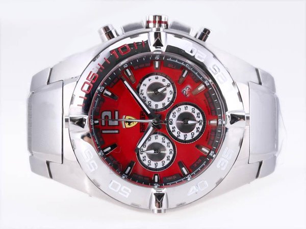 Ferrari Panerai Ferrari Granturismo FER00013 Red Dial Stainless Steel Case Round Watch watches