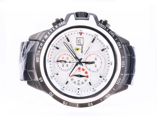 Ferrari Panerai Ferrari Special Editions PAM00060 White Dial Stainless Steel Bezel Watch watches