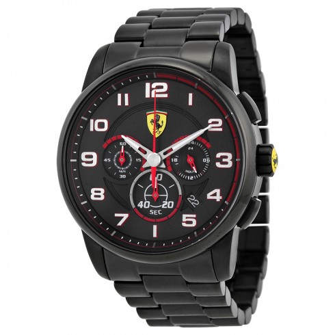 Replica Ferrari Scuderia Heritage Chronograph Black Dial Black Ion-plated Men's Watch 830054 Watch